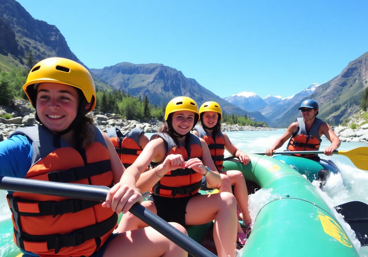 Rafting eau vive — initiation pour les plus âgés